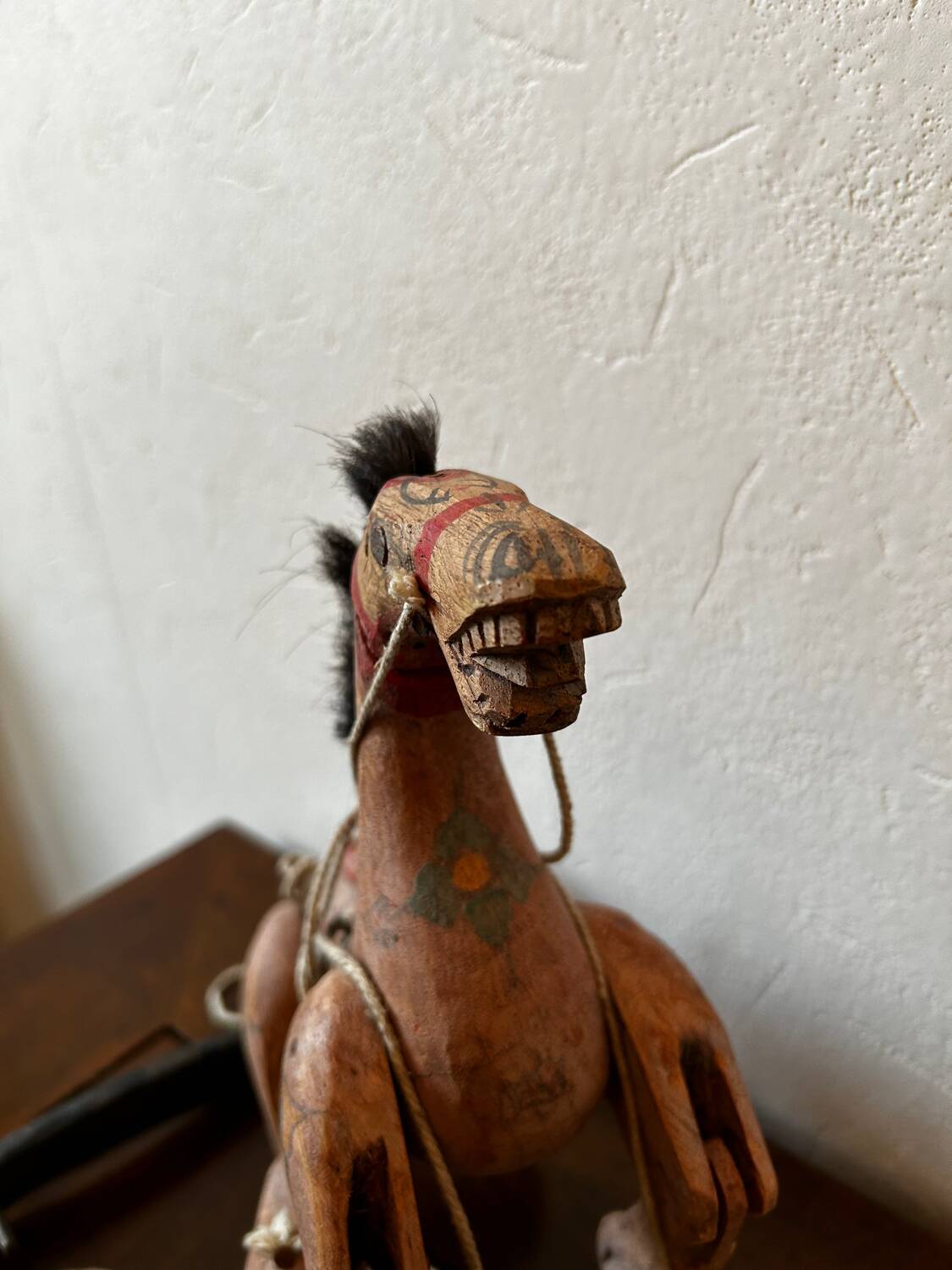 Wooden puppet horse