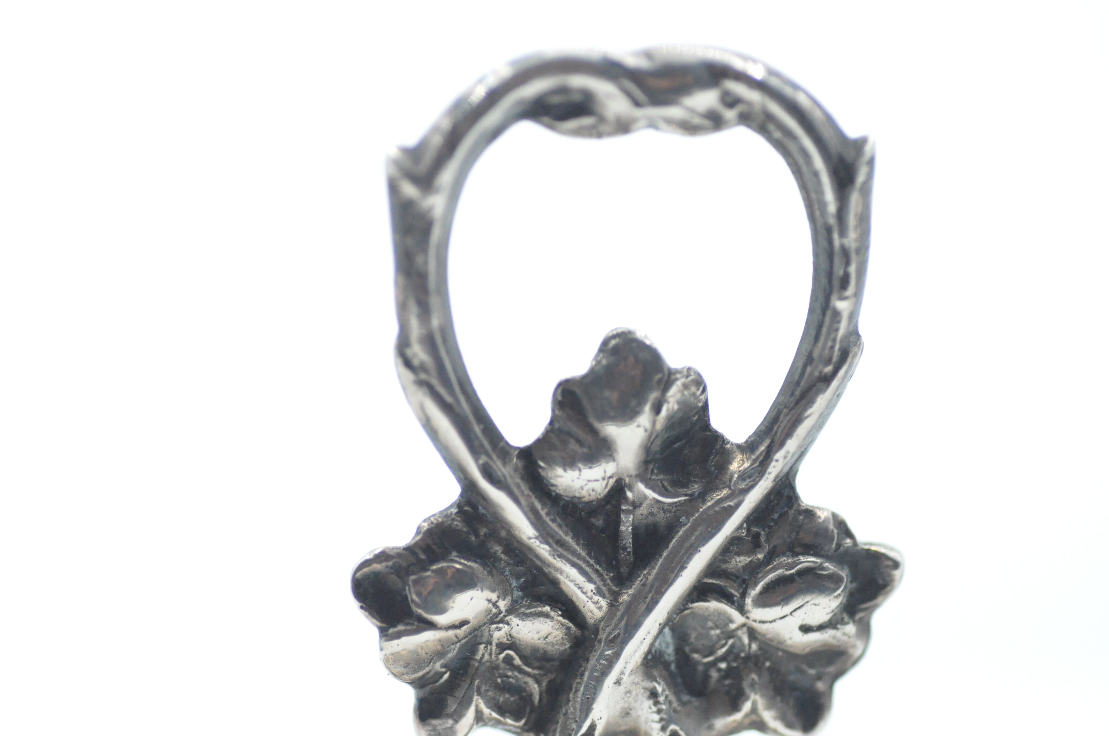 Old solid silver saleron, hallmarks from Spain, art nouveau, collection