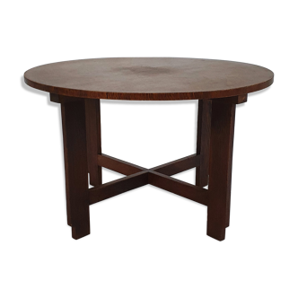 Table d’appoint en chêne moderniste hollandais, années 1930