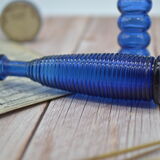 Set of 4 blue bottles of decoration