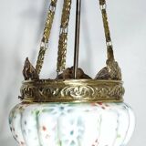 Lámpara de techo "Art Nouveau" de latón y cristal.  España, 1930s.