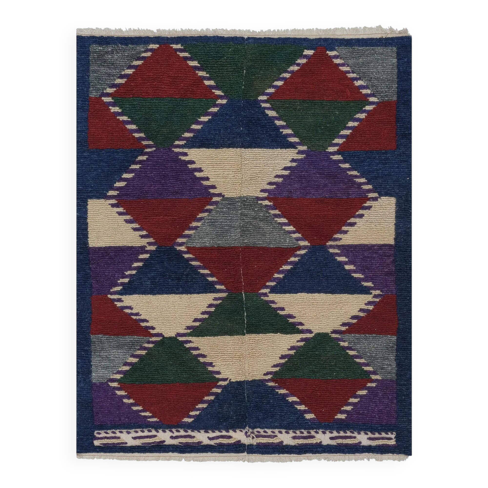 Vintage Turkish handmade rug 109x136 cm