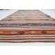 1970s Vintage Turkish Oushak Handmade Wool Cotton Beige Runner Rug  177x353