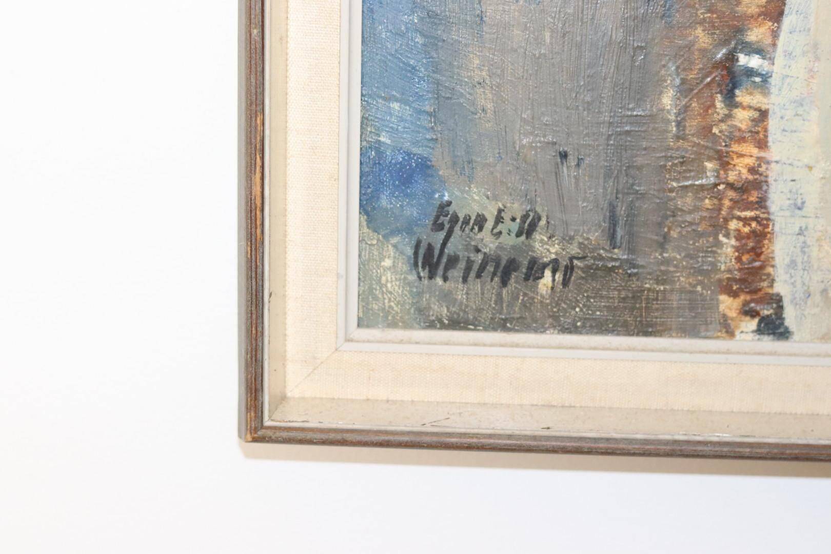 Large Swedish Mid-Century Oil On Canvas Painting" Nude Study " by Egon E:son Weinemo