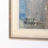 Grande huile sur toile suédoise du milieu du siècle « Étude de nu » par Egon E:son Weinemo
