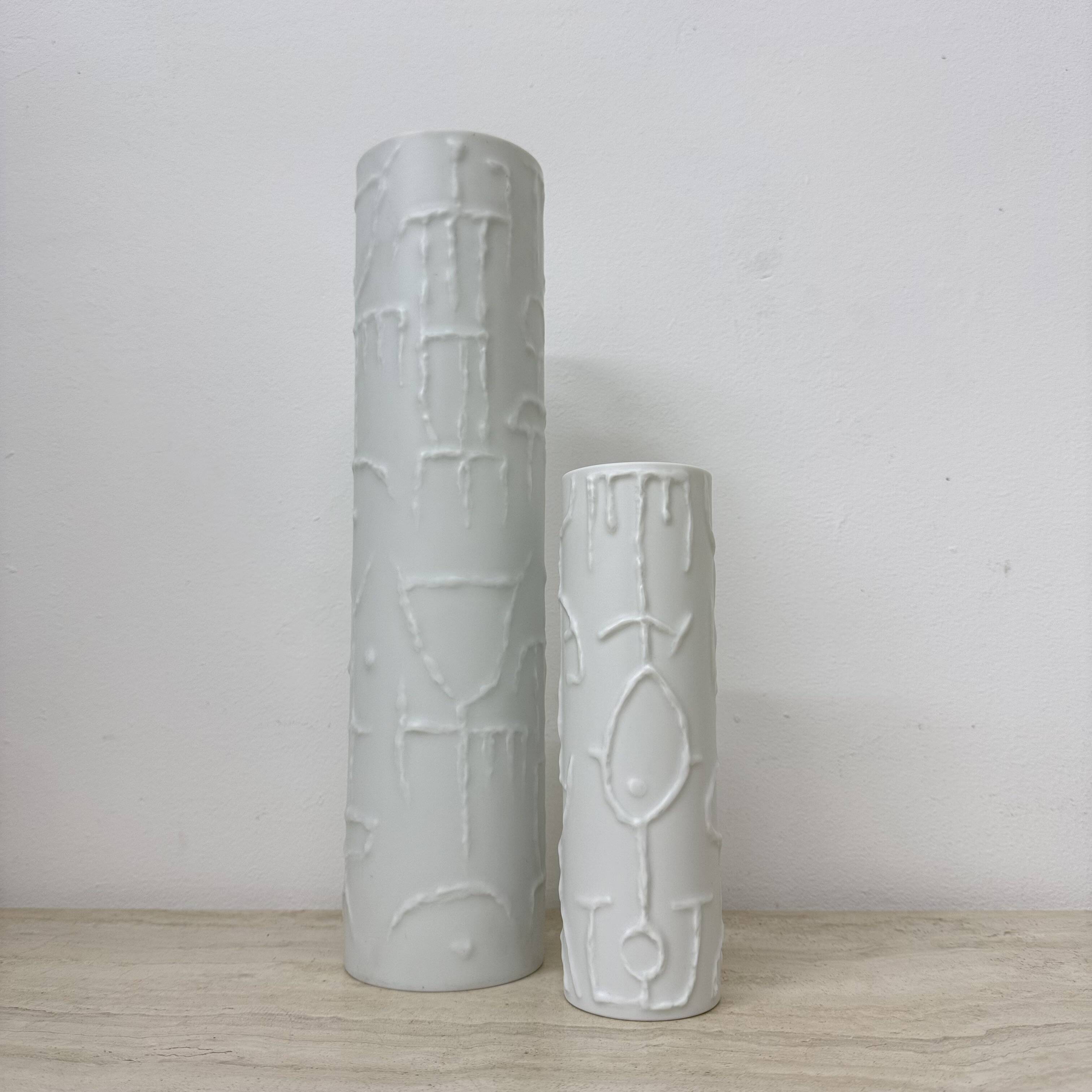 Set of 2 Abstract porcelain Vases by Cuno Fischer for Rosenthal, Germany, 1