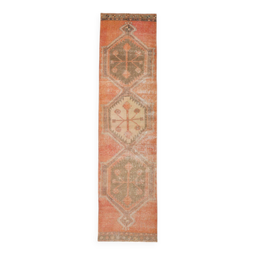 3x12 Pumpink Orange Classic Vintage Runner Rug, 90x353Cm SK 20811