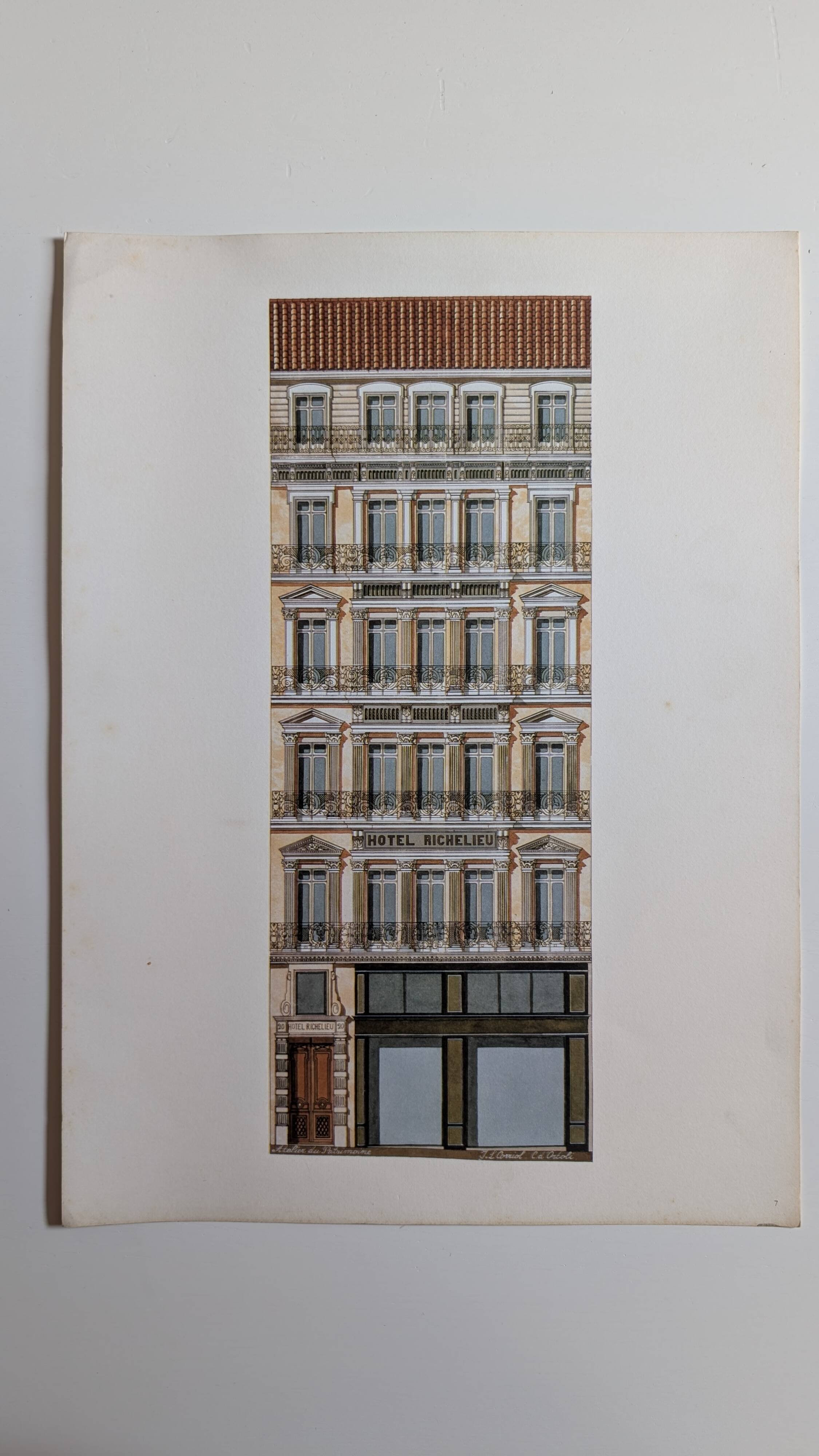 Lithographie "Hôtel Richelieu" – Catherine d'Ortoli