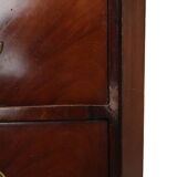 Commode Chiffonnière Ancienne en Acajou Flammé sur Chêne XIXe Siècle