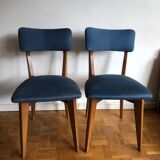 Pair of vintage blue chairs 1950