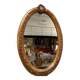 Gold oval mirror refurbished with a pediment — Louis XVI / Napoléon III style