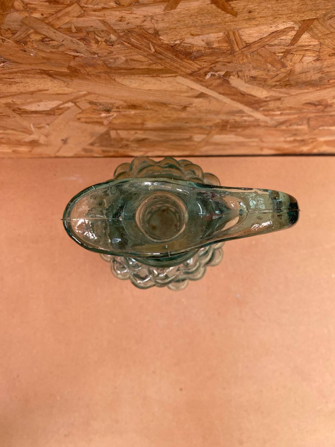 Antique glass pitcher ewer grape cluster shape vintage