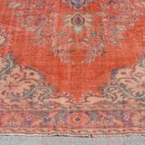 Turkish oushak large handmade red rug 194cm x 286cm living room rugs