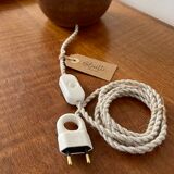Stoneware and woven jute lamp