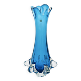 Vase XXL Murano Fratelli Toso Sommerso bleu, étiqueté, années 70