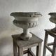 Pair of antique Médicis garden vases in cast stone.