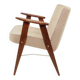 Mid-century modern armchair in camel wool with oak wood.