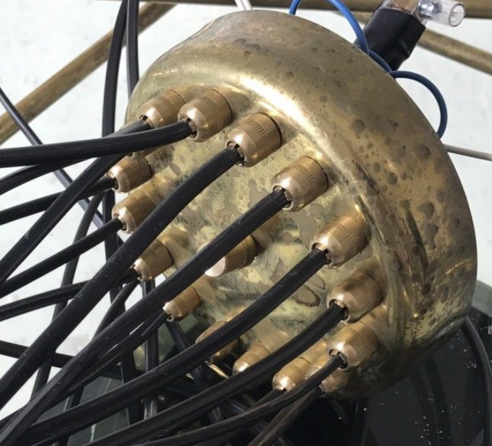 Chandelier 16 lights brass