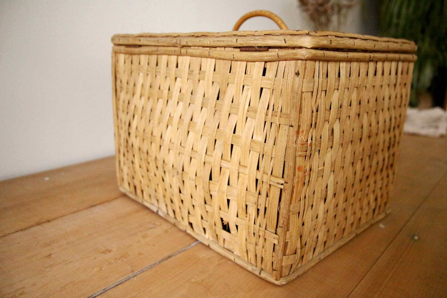 Vintage wicker trunk