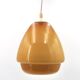 Suspension verre opaline jaune moutarde camel, années 70