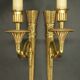 Paire de grandes appliques au carquois style Louis XVI de chez Lucien GAU - bronze doré