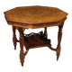 Table octogonale en bois marqueté du XXe siècle