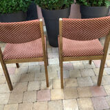 Armchair and 2 Baumann chairs in vintage velvet