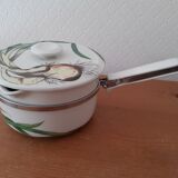 Set of three porcelain pots and pans from Paris- Aluminite Frugier