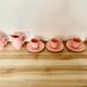 Lot of pink tableware "Faience de Salins" made in France