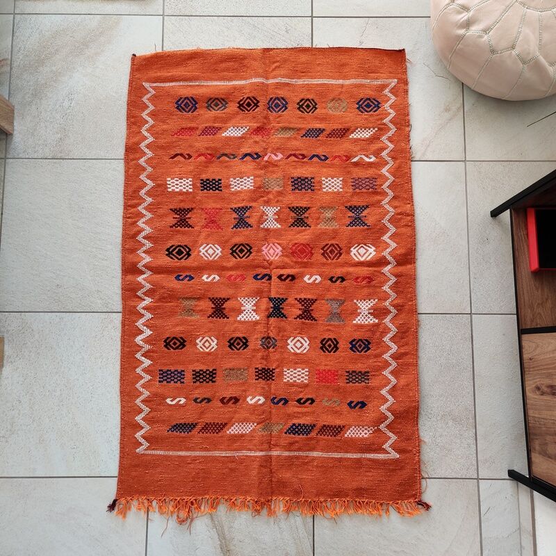 Ethnic Berber carpet Terracotta 95x150 cm
