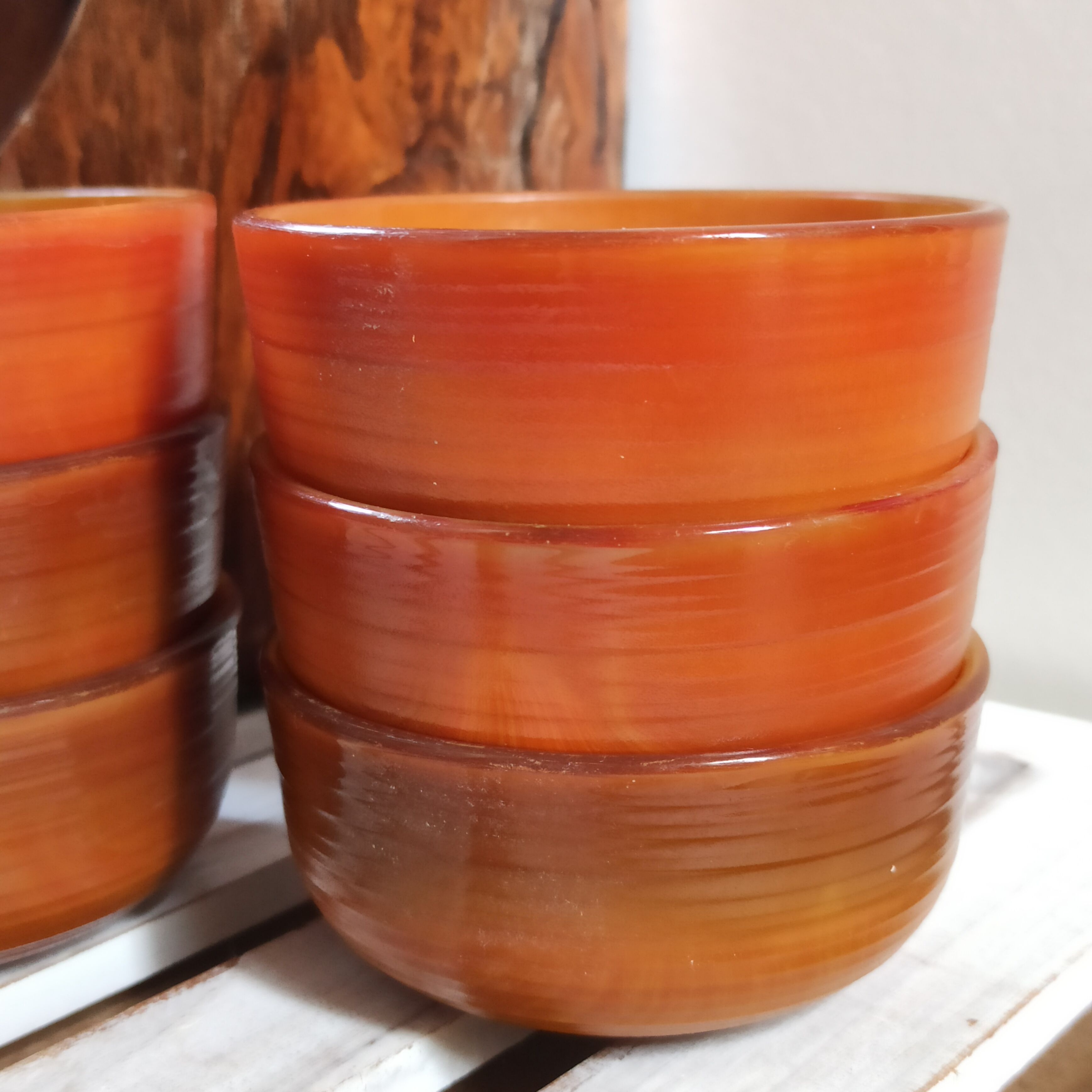 Vintage Arcopal Volcano Ramekins