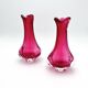 Set of 2 Organic Art Vases Josef Hospodka - Sommerso Fuchsia