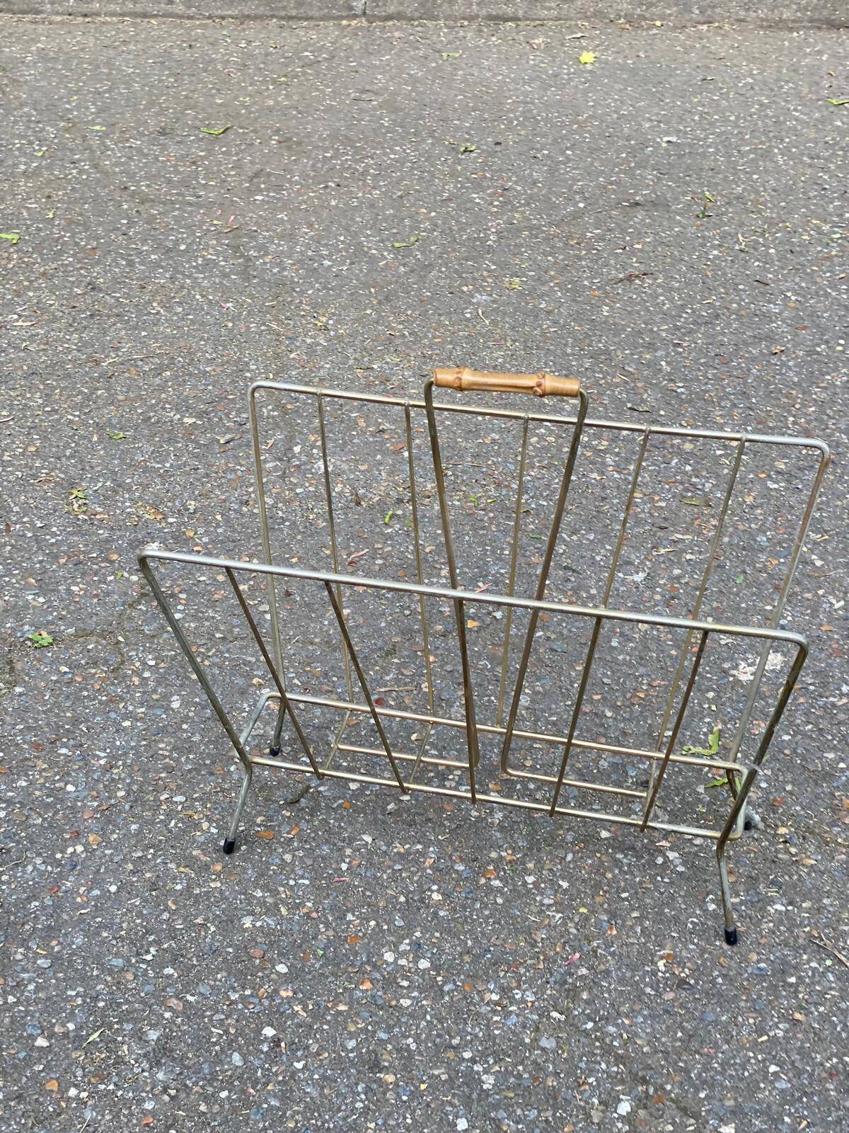 Vintage brass magazine rack