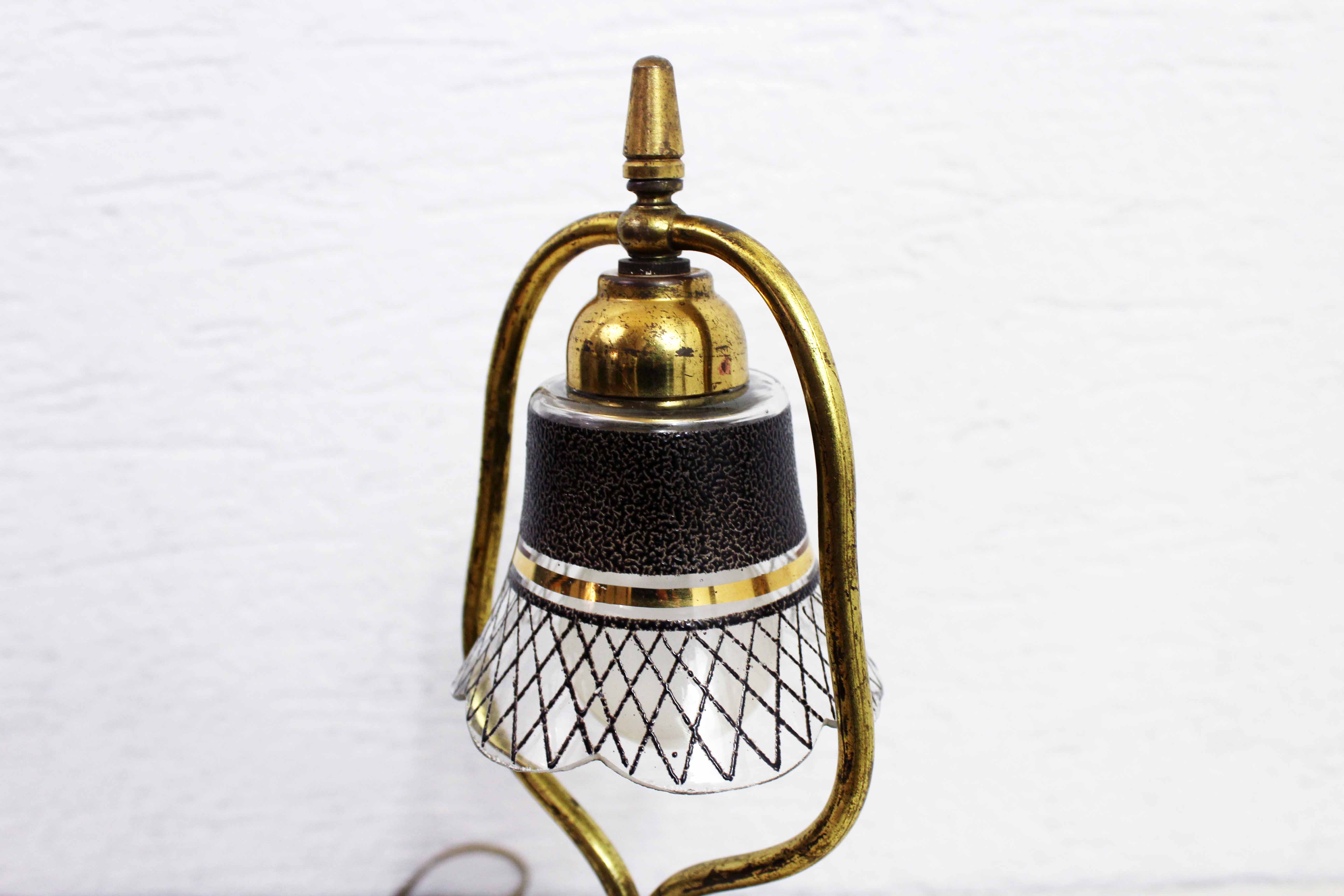 Art nouveau brass table lamp
