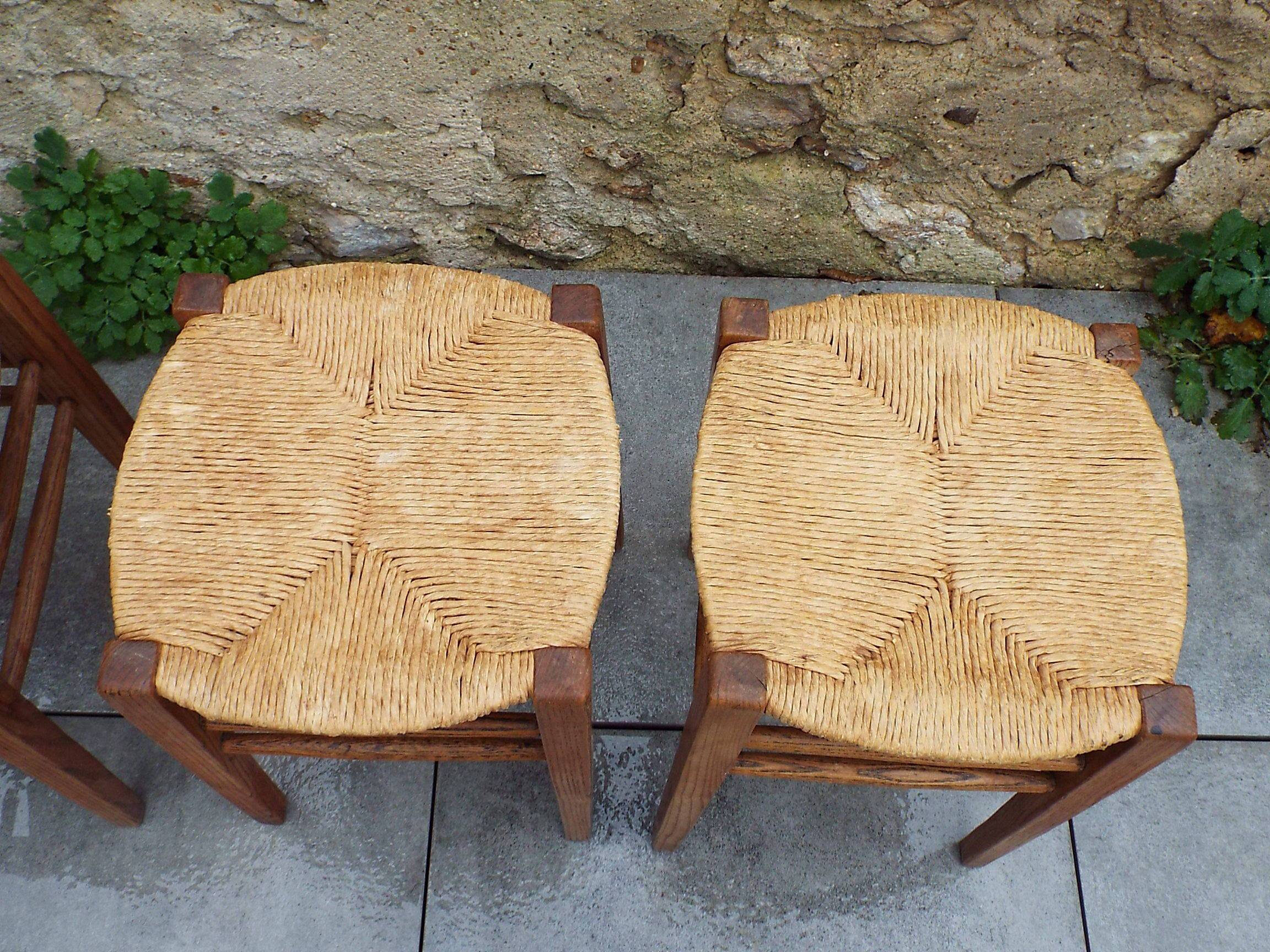 3 tabourets paillés