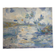 Blue landscape, riverbank, oil on canvas signed 1970