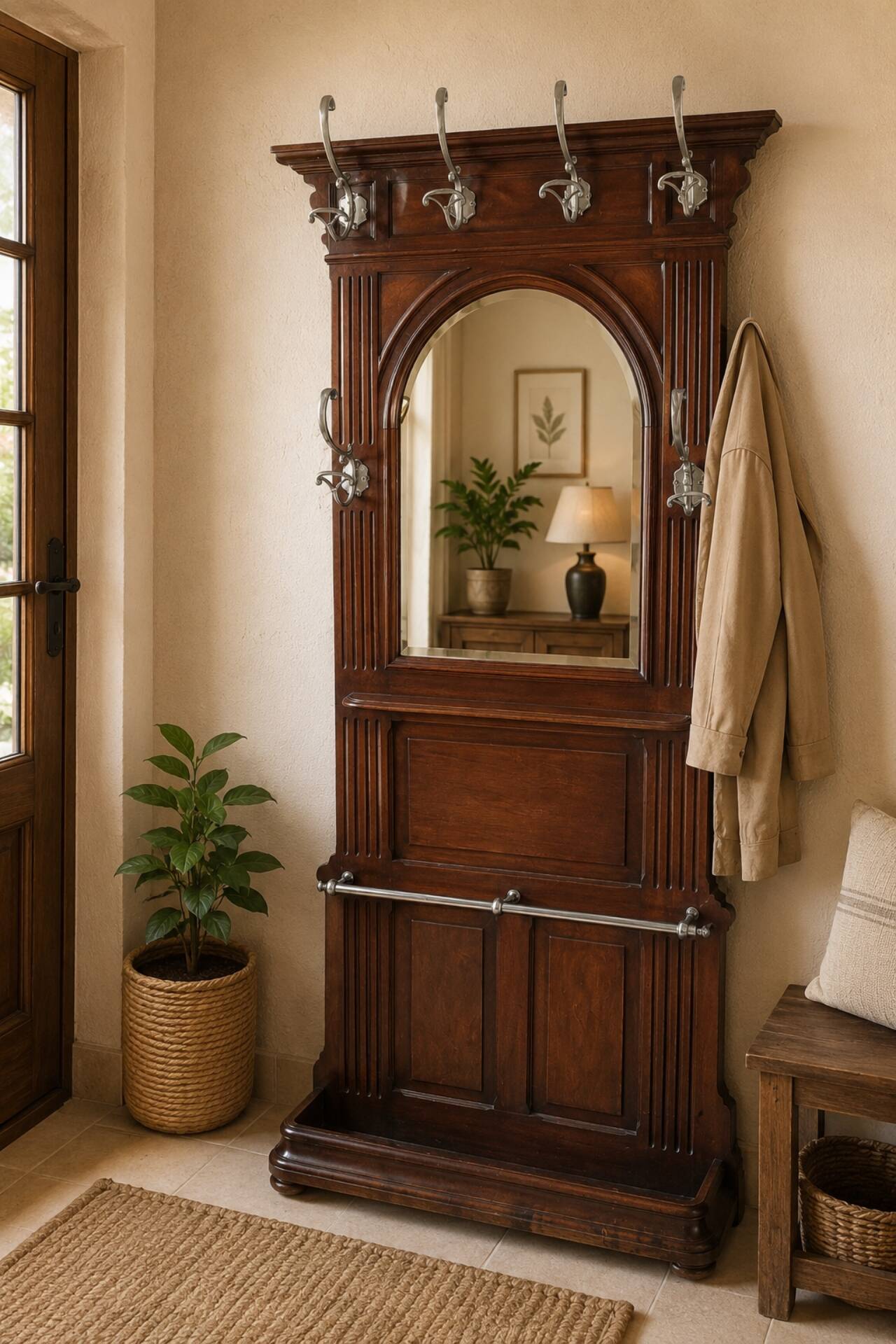Old coat rack wardrobe
