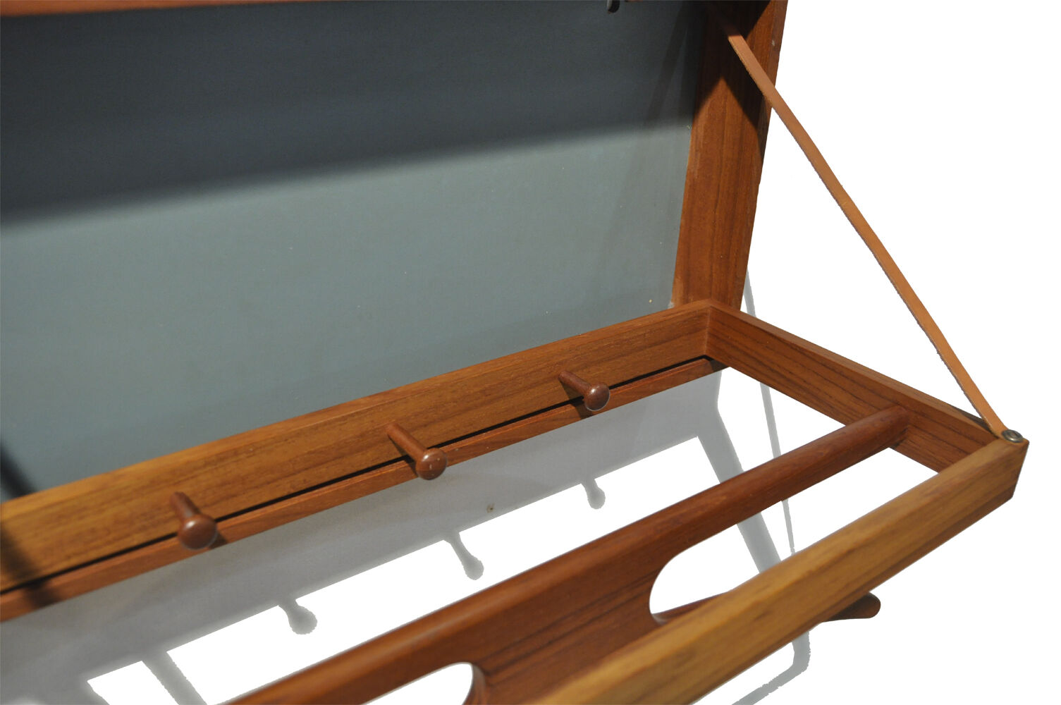 Teak coat rack by Adam Hoff & Poul Ostergaard for Virum, 1950s