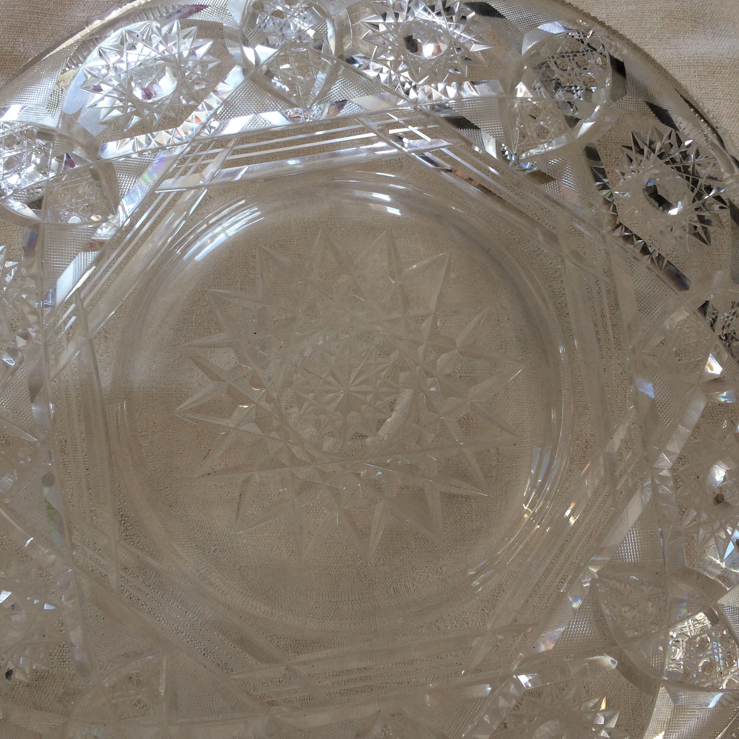 Cut crystal dish, from the 60s