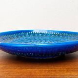 Large wall plate Rimini Blu Italian mid-century by Aldo Londi for Bitossi, 1960s.