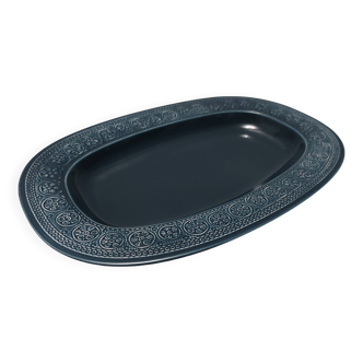 Blue Earthenware "Margherita" Tray by Antonia Campi for Laveno, Italy