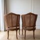 Pair of Louis XV armchairs in wood and caning