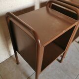 Pair of boarding school bedside tables