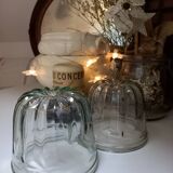 Paire d'anciens moules cannelés en verre. Moules à kouglof / Moules à confitures