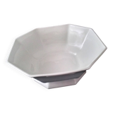 Octagonal salad bowl in white Limoges porcelain.