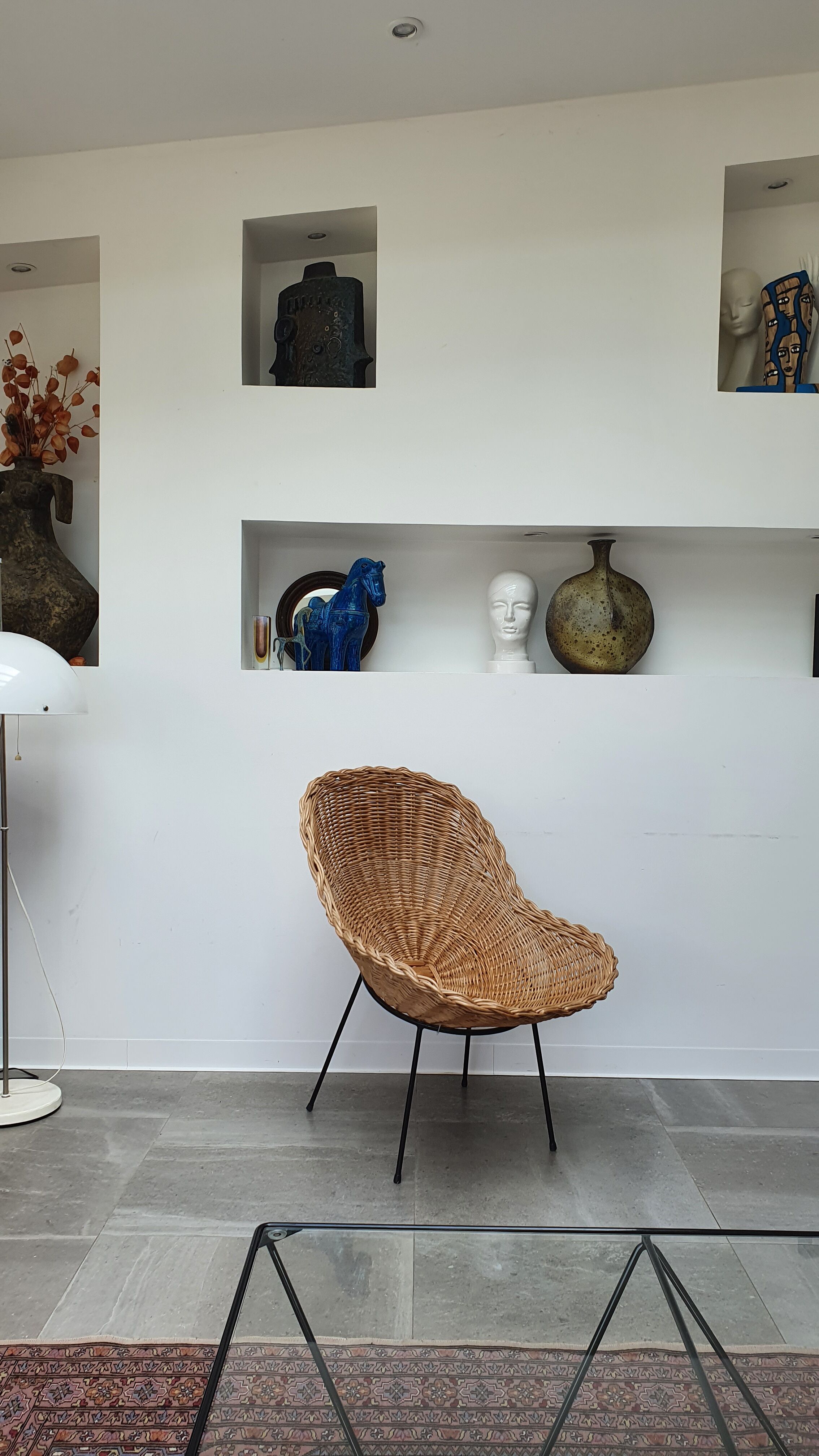 Pair of rattan basket chairs