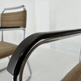 Pair of Bauhaus tubular steel chrome armchairs, 1930s