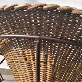 Mid-Century Italian Sunflower Wicker Chairs, Set of 2