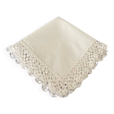 Grand mouchoir ancien en dentelle fait main