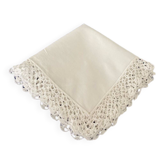 Large old handmade lace handkerchief
